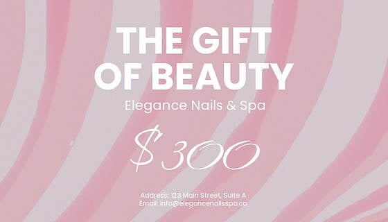 Nagelstudio Geschenkkartenvorlagen