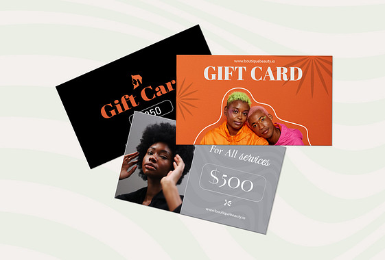 Designs de cartes-cadeaux pour salons de coiffure