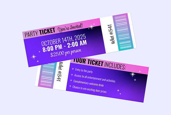 にぎやかなパーティーのチケット