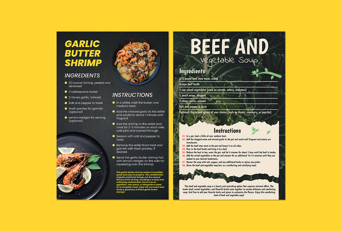 Picture Perfect Recipe Cards | Renderforest