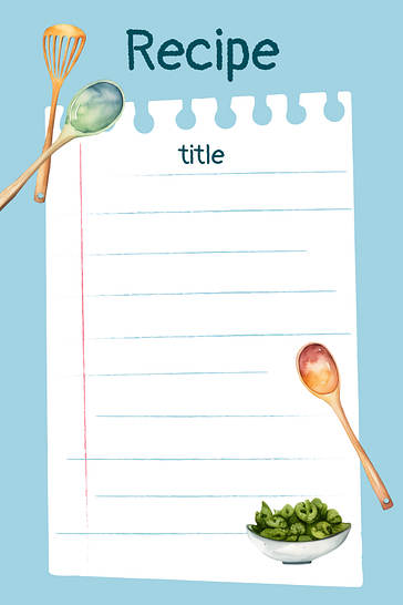 Watercolor Recipe Card Templates