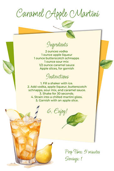 Watercolor Recipe Card Templates