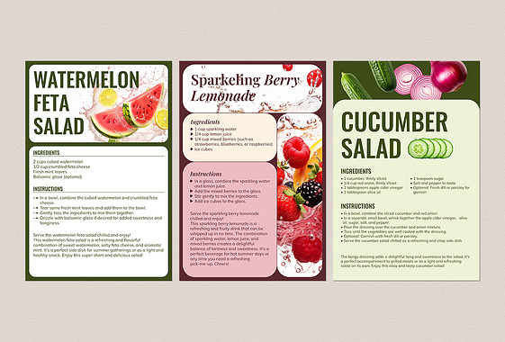 Ästhetische Rezeptkartenvorlagen