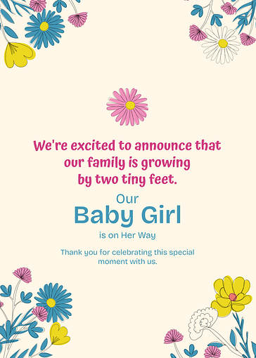 Colorful Gender Reveal Announcements
