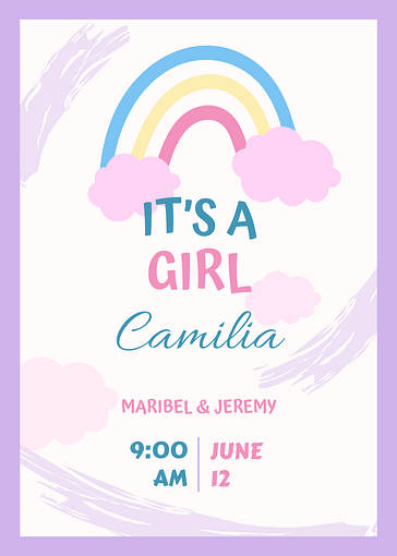 Colorful Gender Reveal Announcements