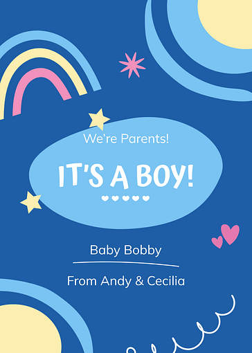 Colorful Gender Reveal Announcements