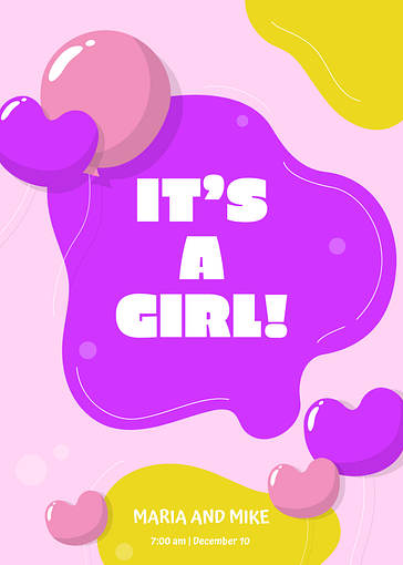 Colorful Gender Reveal Announcements