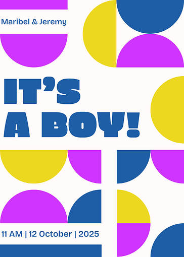 Colorful Gender Reveal Announcements