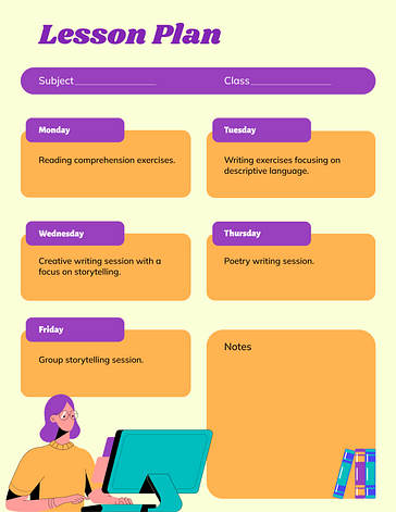 Wöchentliche Lektionsplanvorlagen