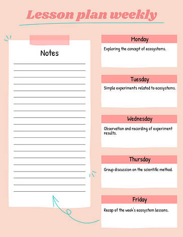 Wöchentliche Lektionsplanvorlagen