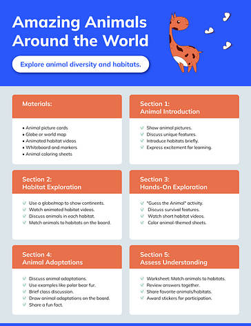 نماذج خطة دروس رياض الأطفال