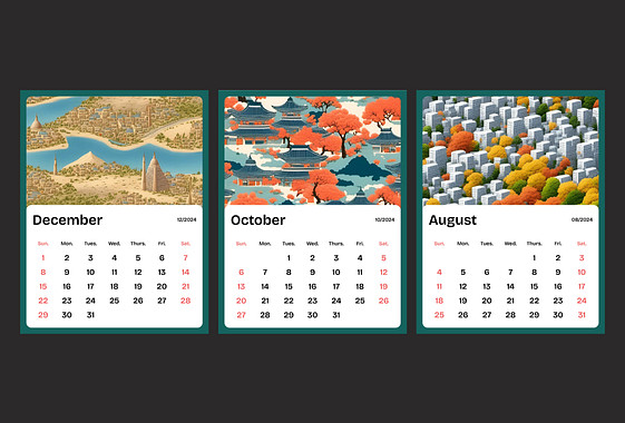 Calendario ilustrado para planificación de clases