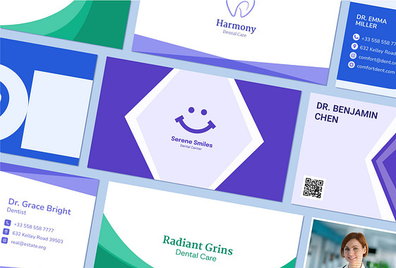 Tarjetas profesionales de presentación para dentistas