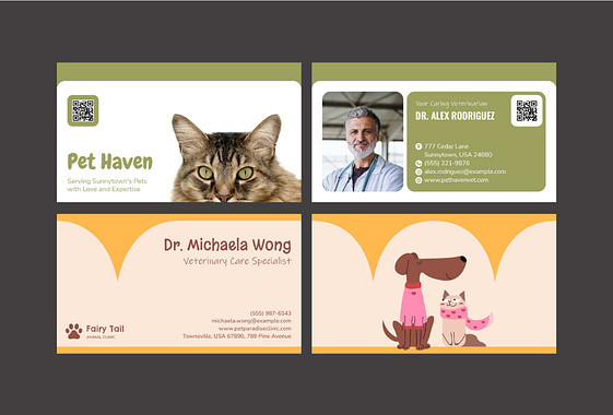 Cartes de visite vétérinaires