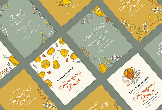 Pack d՛invitations au dîner de Thanskgiving