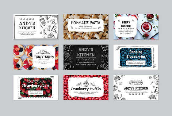Kit de conceptions du blog culinaire