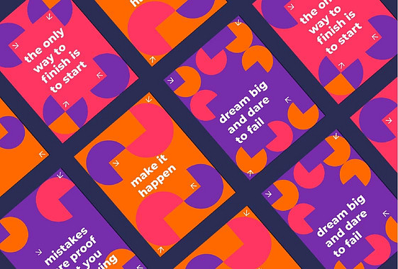 不均一な形状の引用デザイン