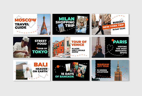 市内観光ツアーのサムネイルセット