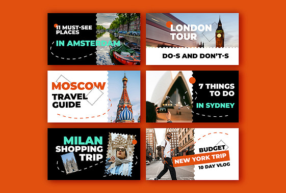 市内観光ツアーのサムネイルセット