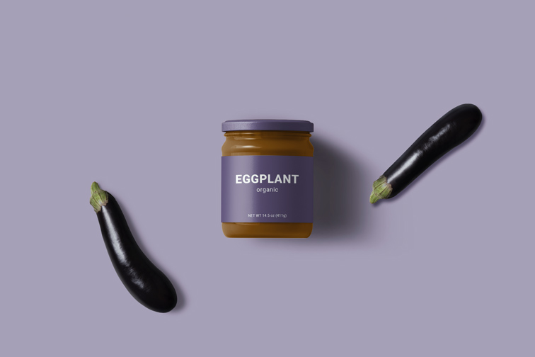 Conserve en verre avec aubergines