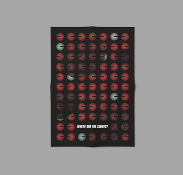 Vista superior de um cartaz sobre um fundo cinza