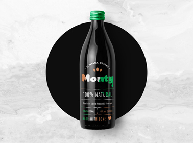 Bouteille de limonade sur un fond de cercle noir