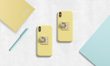 Dois Anéis Suporte para Celular com Artigos de Papelaria