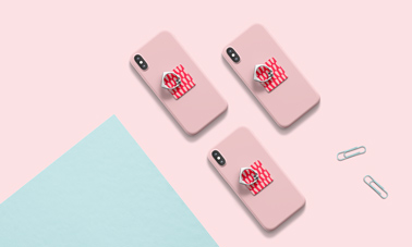Três Anéis Suporte para Celular com Clipes de Papel
