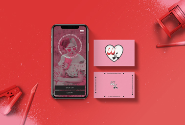 iPhone with Business Cards