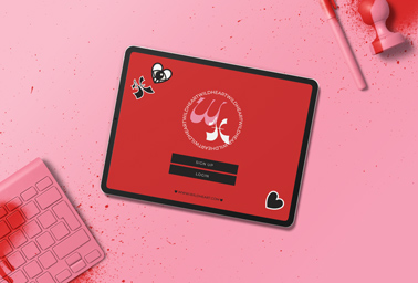 Horizontal iPad with Stationery Supplies