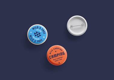 Three Button Badges Front and Back