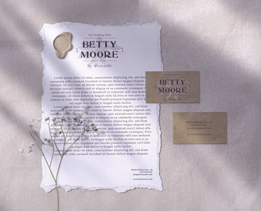 結婚式のチラシとカードの正[背]面図