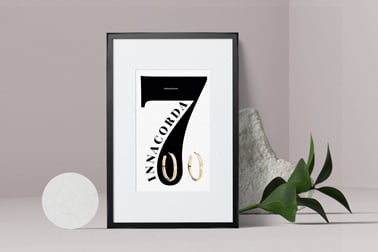 Tabletop Frame with a Plant and a Stone Decor