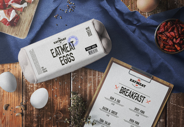 Boîte à œufs avec menu presse-papiers