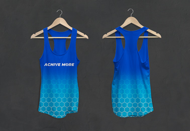 Langes Racerback Tanktop Vorder- und Rückansicht