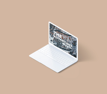 Weißes MacBook rechte Seitenansicht