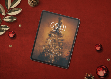 iPad Pro sur un fond de Noël
