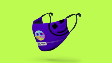 Stilvolle Gesichtsmaske Seitenansicht