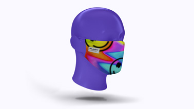 Mannequin-Kopf mit Gesichtsmaske Seitenansicht