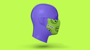 Mannequin-Kopf mit Gesichtsmaske Seitlich