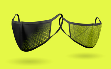 Две маски для лица с узором, вид спереди