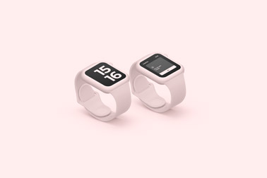Deux Apple Watches sur une surface beige