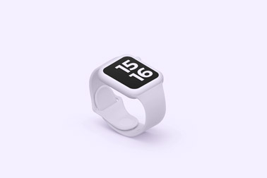 Apple Watch sur une surface violette