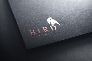 Logo ampliado sobre papel negro