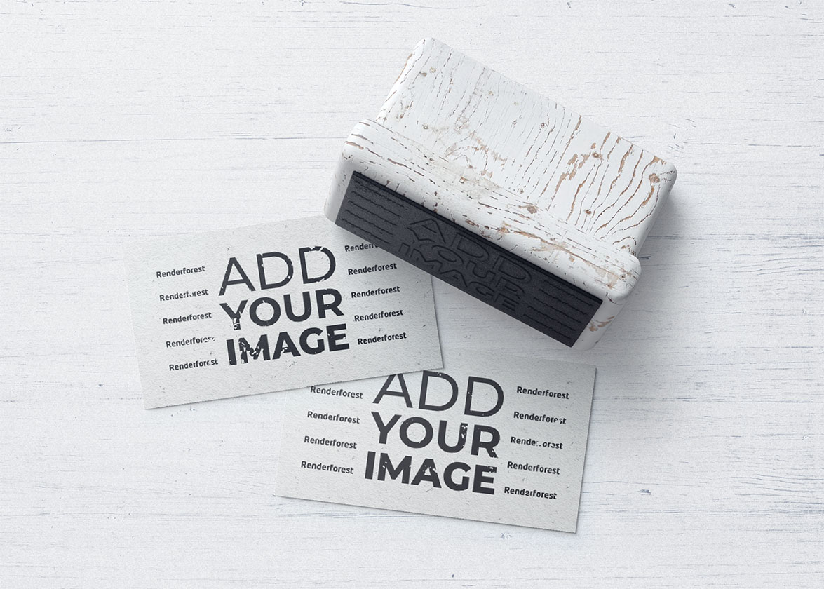 Wooden Stamp Mockup Set Renderforest