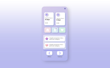 Diseño de app neumórfica sobre una superficie de color pastel