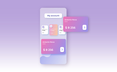 Diseño de app neumórfico con un componente en zoom