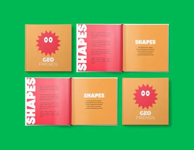 カラフルな本のモックアップ Renderforest