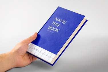 Hand, die ein Buch aus rechter Seitenansicht hält