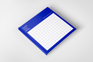 Quadratisches schmales Buch nach links geneigt